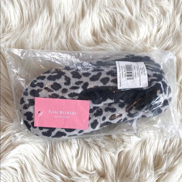 Isaac Mizrahi Leopard Vegan Fur Print Room Slippers Mob Wife Preppy Sz M-L - NWT - Picture 7 of 7